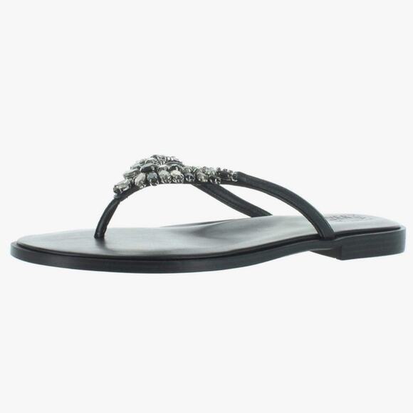 NATURALIZER Fallon Rhinestone Embellished Flat Sandal - 9.5 Black - Picture 1 of 5